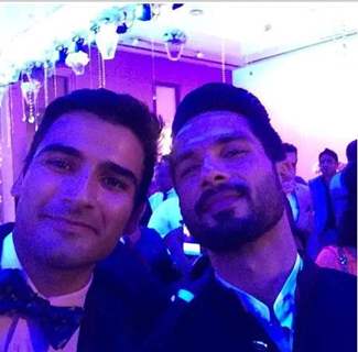 Shahid Kapoor With a Friend at His Wedding Reception