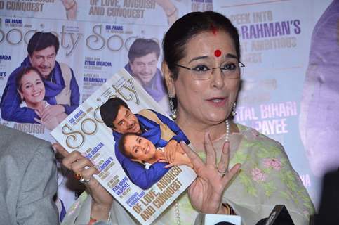 Poonam Sinha poses with Society Magazine at the Cover Launch