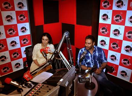 Ajay Devgn and Tabu snapped at the Promotions of Drishyam on Fever FM