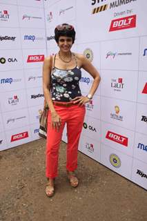 Mandira Bedi poses for the media at Street Smart Street Safe Event