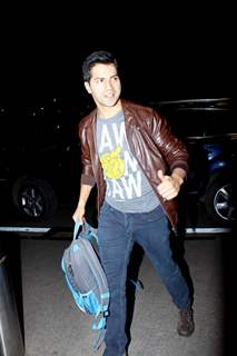 Varun Dhawan was snapped at International Airport while leaving for his shooting