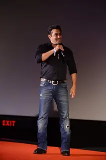 Salman Khan interacting with the media at the Trailer Launch of Hero