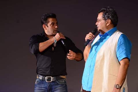 Subhash Ghai and Salman Khan in conversation at the Trailer Launch of Hero