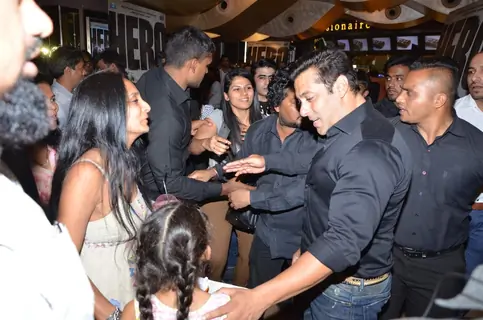 Salman Khan interacts with Suchitra Pillai and her daughter at the Trailer Launch of Hero