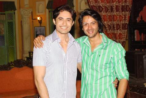 Dhruv Bhandari and Rafi Malik pose for the media at their Birthday Bash