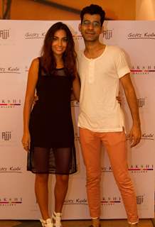 Monica Dogra With a Friend at Lekha Washington's Art Show