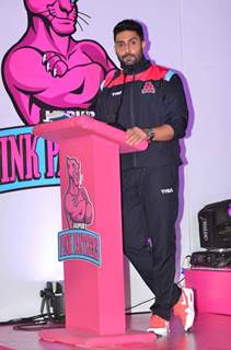 Abhishek Bachchan at Press Conference of Jaipur Pink Panthers