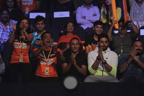 Ronnie Screwvala was snapped cheering for the team at the Pro Kabaddi Match