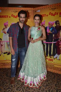 Tia Bajpai and Satyajeet Dubey at Press Meet of Baankey Ki Crazy Baraat