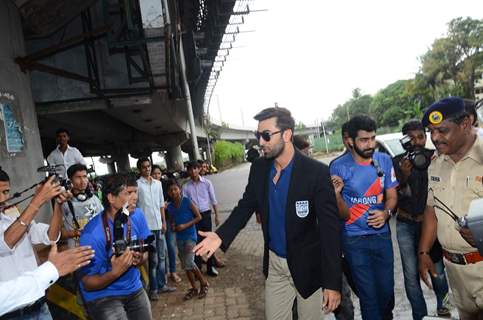 Ranbir Kapoor at an Event to Present Mumbai FC Raincoat for Mumbai Traffic Cops