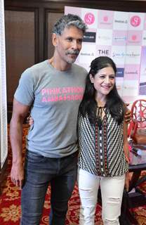 Milind Soman at Pinkathon Press Meet