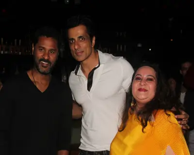 Sonu Sood and PrabhuDeva at Pankita Sardani and Arun Sheshkumar's Bash