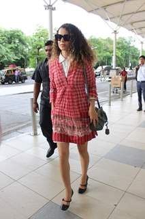 Kangana Ranaut Snapped in a Pretty Dress at Airport