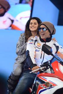 Taapasee Pannu and Akshay at Launch of Honda CBR 650F