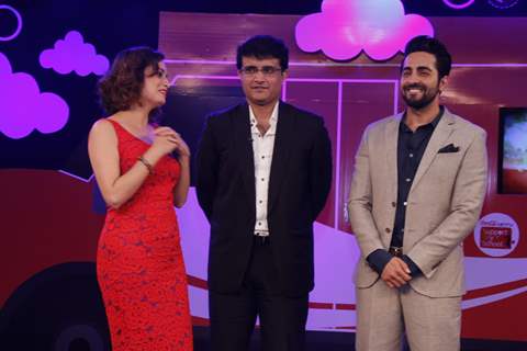 Dia, Ayushmann and Sourav Ganguly at Launch of Coca-Cola India & NDTV Support My School Initiative