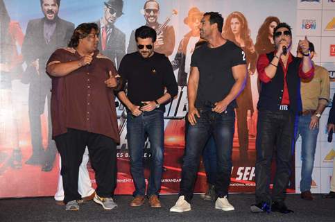 Ganesh Acharya and Mika Singh with John and Anil at Title Song Launch of Welcome Back