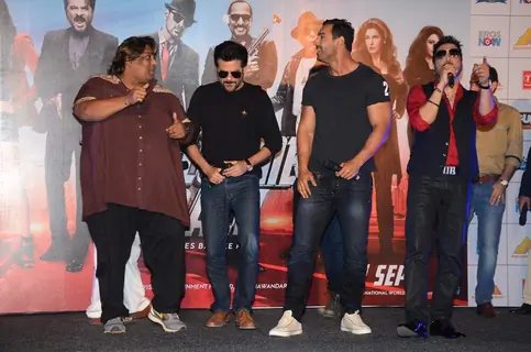 Ganesh Acharya and Mika Singh with John and Anil at Title Song Launch of Welcome Back