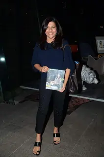 Zoya Akhtar poses for the media at Zarine Khan's Book Launch
