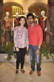Nikhil Dwivedi with wife Gauri at Anita Dongre's Grass Root Store Launch