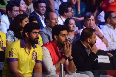 Rana Daggubati and Abhishek Bachchan at Pro Kabaddi Semi Finals