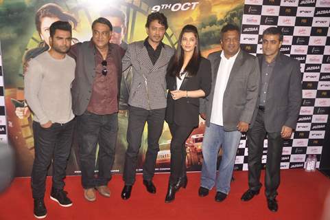 Sanjay Gupta, Aishwarya, Irrfan and Sachin Joshi at Trailer launch of Jazbaa