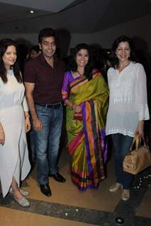 Aditi and Arzoo Govitrikar, Ashutosh Rana and Renuka Shahane at Premiere of Marathi Movie 'Highway'