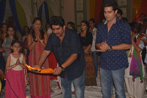 Rajan Shahi performs a pooja with his actors