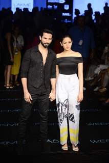 Shahid Kapoor and Mira Rajput at Lakme Fashion Week Day 4