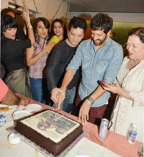 Sajid and Kabir cut a cake at the Special Screening of Phantom
