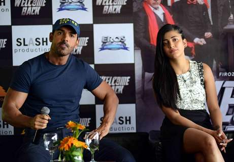 John Abraham and Shruti Haasan for Promotions of Welcome Back at Delhi