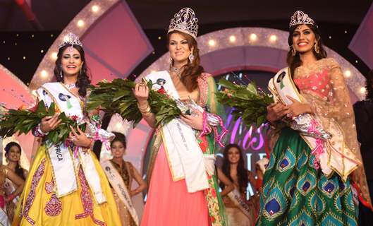 Shivani Govender, Stephanie Lohale and Apeksha Porwal at Finale of 24th Miss India Worldwide 2015