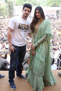 Sooraj Pancholi and Athiya Shetty at Pratap Sarnaik's 'Sanskriti Dahikala Utsav'