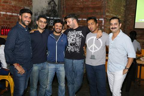 Vikas Bahl With Owners of BrewBot for Celebrations