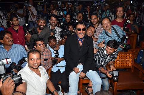 Jackie Shroff Takes a Picture with Photographers at Song Launch of Jazbaa