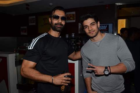 Sooraj Pancholi With Ashmit Patel for Promotions of Hero at Gold's Gym