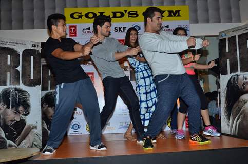 Sooraj Pancholi and Athiya Shetty for Promotions of Hero at Gold's Gym