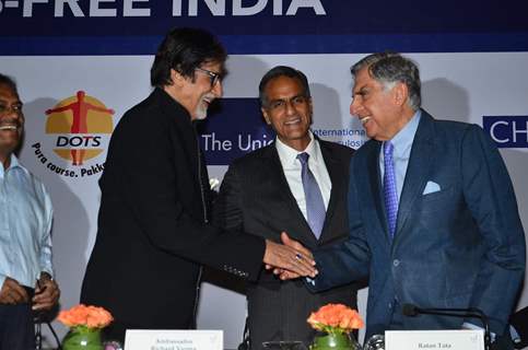 Amitabh Greets Ratan Tata at TB Free India Press Meet