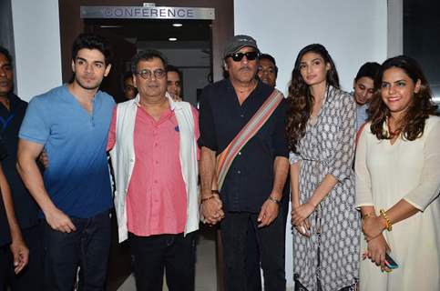 Sooraj Pancholi, Subhash Ghai, Jackie Shroff and Athiya Shetty at Whistling Woods