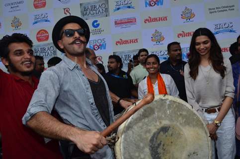 Deepika Padukone and Ranveer Singh at 'Gajanana' Song Launch of Bajirao Mastani