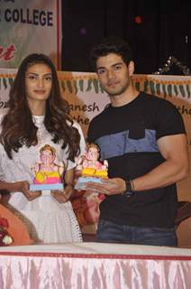 Athiya shetty and Sooraj Pancholi at Green Ganesh Pandal