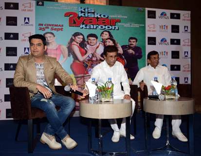 Kapil Sharma and Abbas - Mustan at Press Conference of Kis Kisko Pyaar Karoon in Delhi