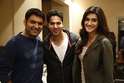 Varun Dhawan and Kriti Sanon with Kapil Sharma Special Screening of Kis Kisko Pyaar Karoon