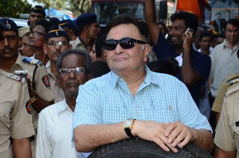 Rishi Kapoor was snapped at RK Studios Ganpati Visarjan