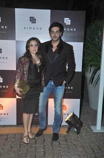 Zayed Khan poses with Wife at Simone Khan's Store Anniversary