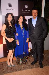 Anu Malik poses with family at Simone Khan's Store Anniversary