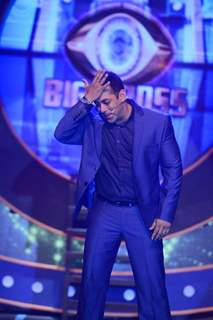 Salman shares a laugh with the audience at the launch of Bigg Boss Nau