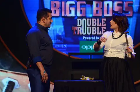 Salman Khan with Urvashi Dholakia at the Launch of Bigg Boss Nau