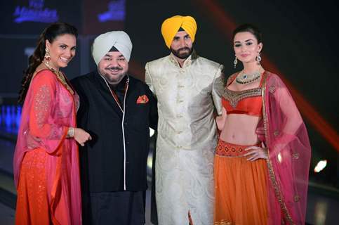 The Singh Is Bling cast at the Bling Fashion Show with J.J. Valliya