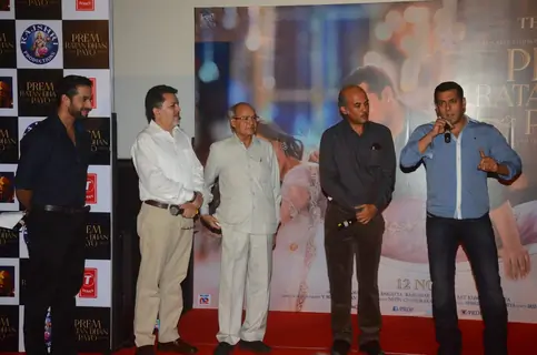 Salman Khan interacts with the audience at the Trailer Launch of Prem Ratan Dhan Payo