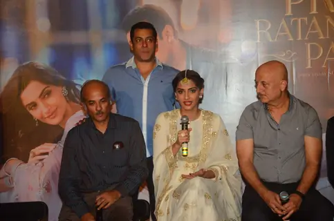 Sonam Kapoor interacts with the audience at the Trailer Launch of Prem Ratan Dhan Payo